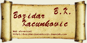 Božidar Kačunković vizit kartica